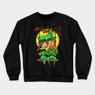 Irish Leprechaun Couple St Valentines Day Crewneck Sweatshirt